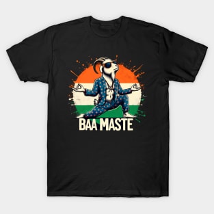 Baa Maste Namaste India Goat Yoga Funny Humor Sarcastic Pun T-Shirt